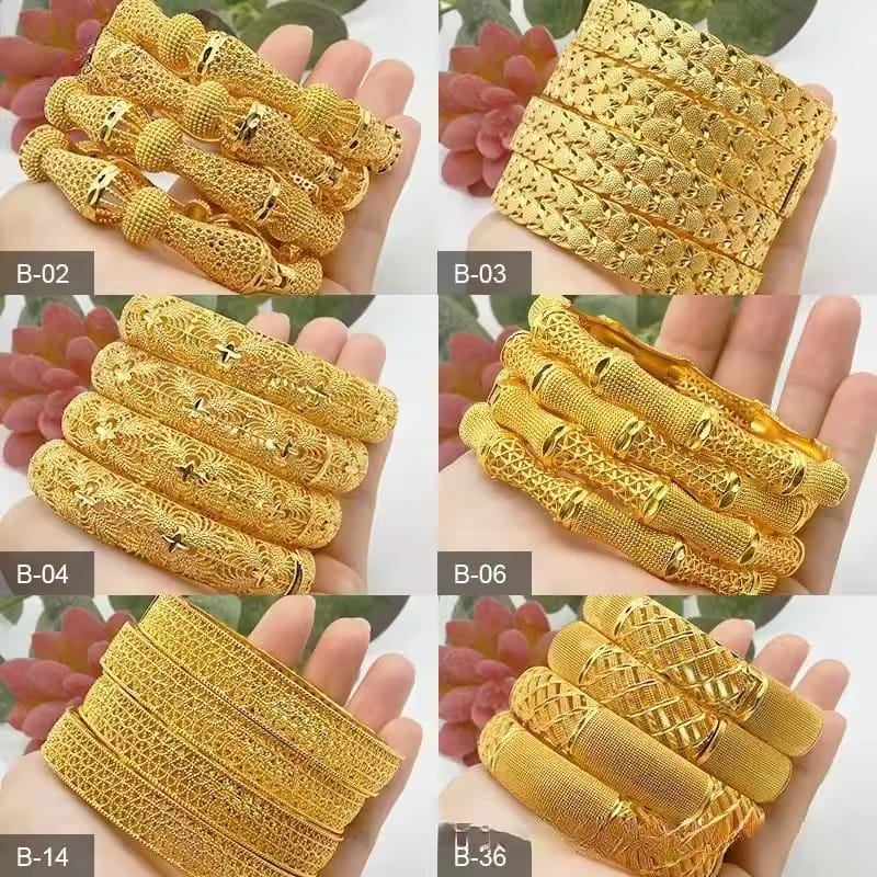 Gold Plated Designer Bangle Set