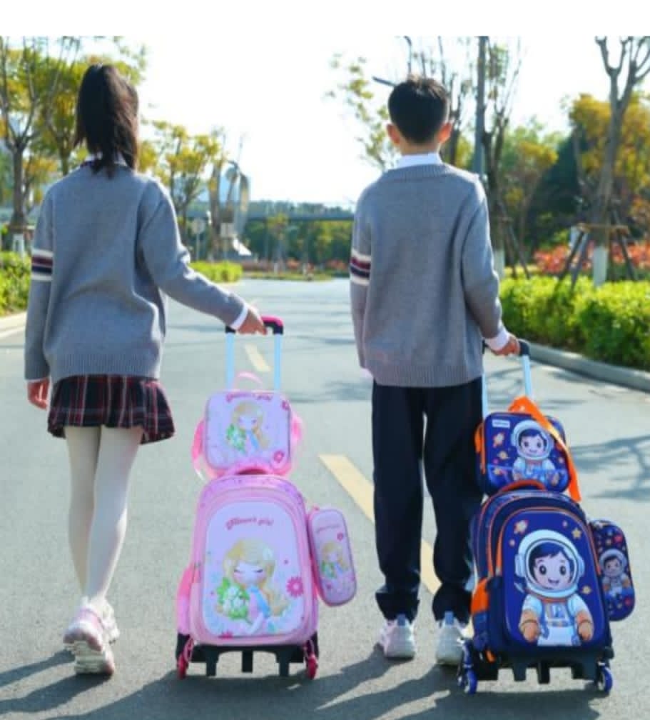 Kids School Trolley Bag Set