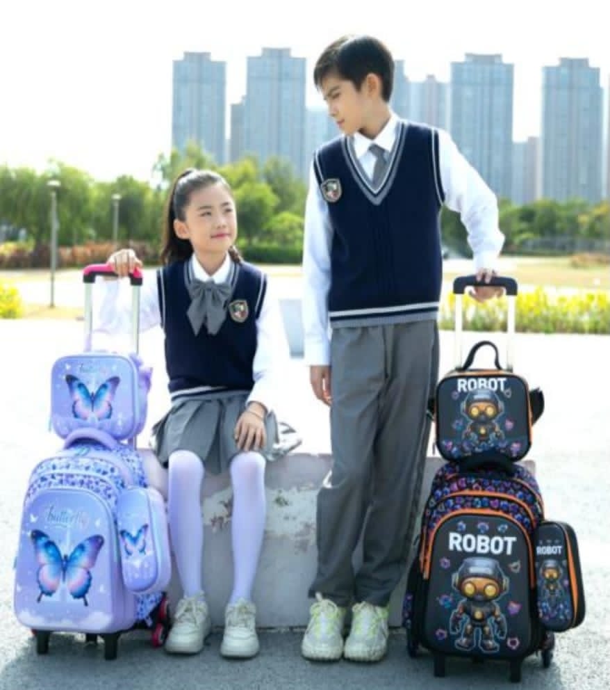 Kids School Trolley Bag Set