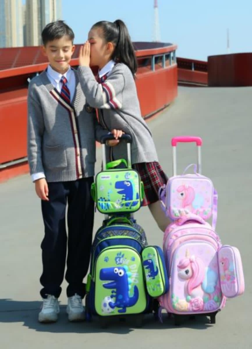 Kids School Trolley Bag Set